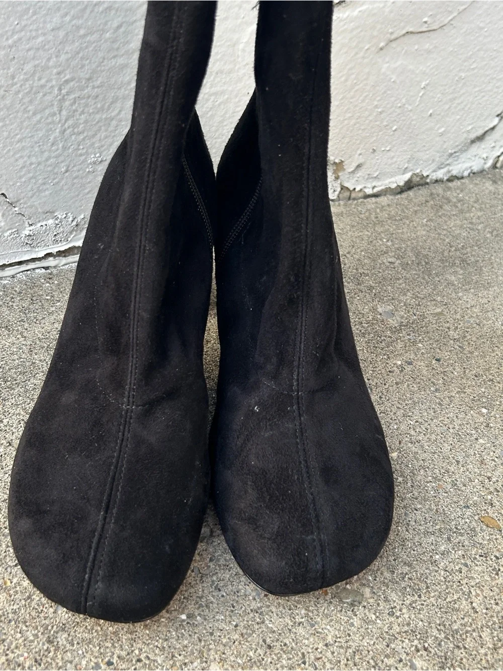 Reformation Belinda Knee High Boots Black Stretch Suede Size 7 Women